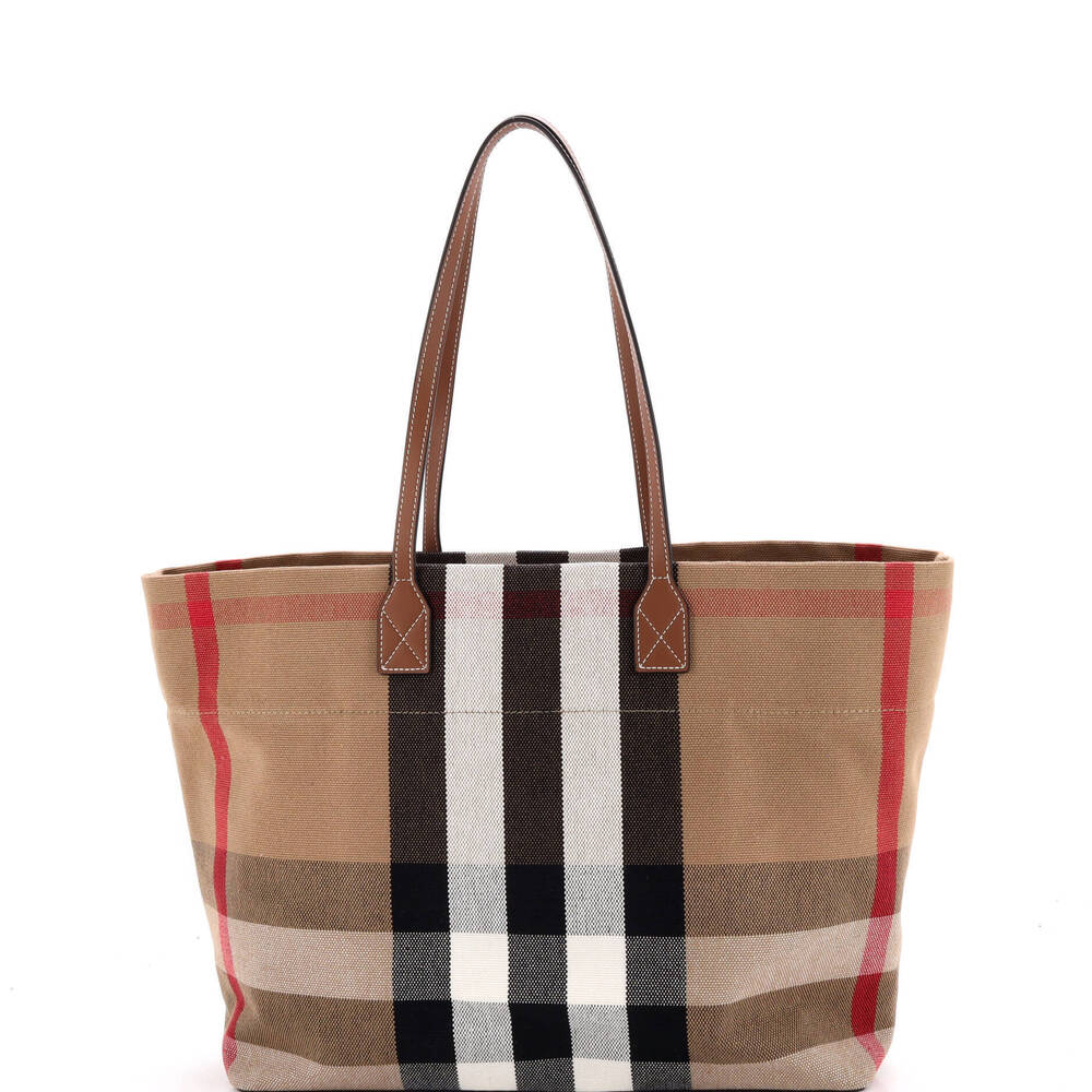 Burberry Medium Soft Tote House Check Canvas